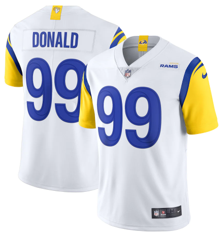 Men's Los Angeles Rams #99 Aaron Donald 2021 White Vapor Untouchable Limited Alternate Stitched Jersey